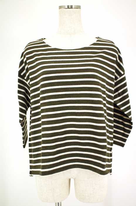 ACROSS THE VINTAGE () ボーダー柄ボートネックワイドシルエットTシャツ レディース トップス