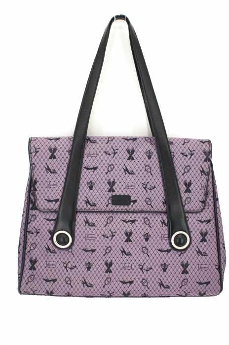 LULU GUINNESS (ルルギネス) 総柄切替ハンドバッグ トートバッグ レディース バッグ
