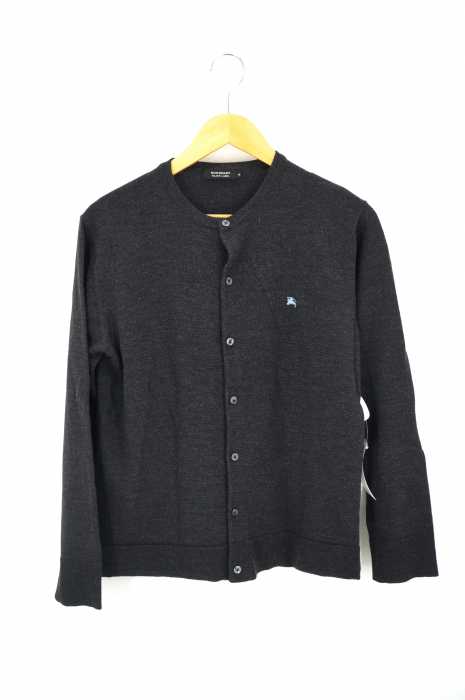 BURBERRY BLACK LABEL （バーバリーブラックレーベル） ロゴ刺繍ワンポイントカーディガン メンズ トップス