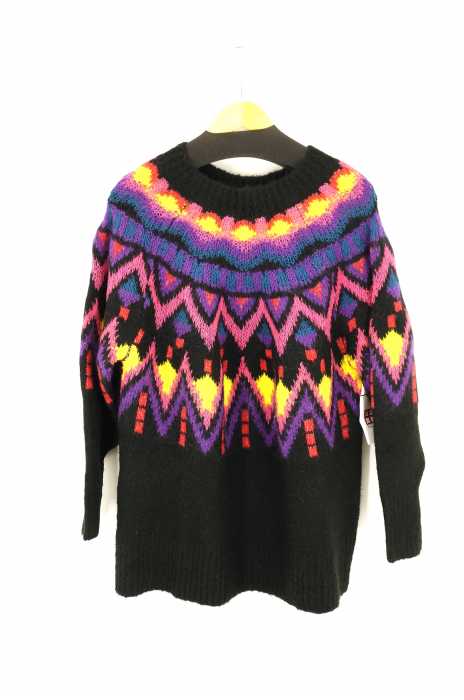 ZARA KNIT（ザラニット） 幾何学柄モヘヤニットセーター レディース トップス
