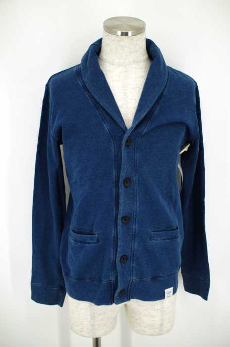 AZUL by moussy (アズールバイマウジー) インディゴ裏起毛ショールカーディガン メンズ トップス
