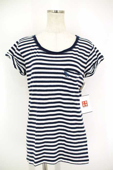 Abercrombie & Fitch （アバクロンビーアンドフィッチ） ボーダー柄ポケット付き半袖Tシャツ レディース トップス