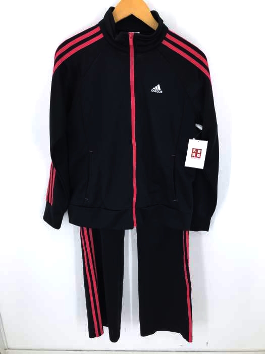 adidas（アディダス） 3ストライプブランドロゴ刺繍入りジャージセットアップ レディース セットアップ