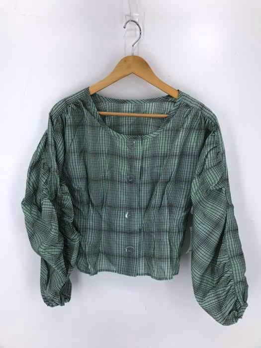 SLY（スライ） LINE CHECK GATHER SLEEVE TOPS レディース トップス