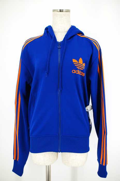 adidas （アディダス） ロゴプリント入りジップアップパーカー ジャージ レディース トップス