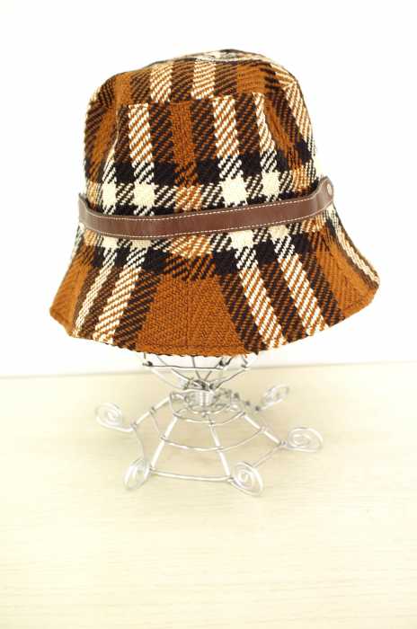 BURBERRY BLUE LABEL（バーバリーブルーレーベル） ウール混チェック柄チューリップハット レディース 帽子