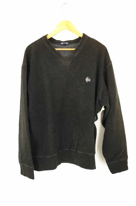 STUSSY （ステューシー） 90s オールドVネックロゴ刺繍スウェット メンズ トップス