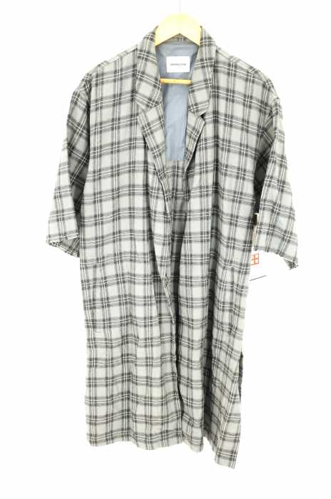 MONKEY TIME (モンキータイム) HALF SLEEVE COAT チェック柄 シャツコート ガウン メンズ アウター
