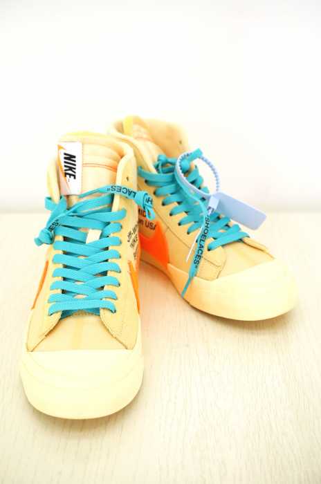 nike×o ff white(ナイキオフホワイト) Blazer Mid Canvas/Pale Vanilla/Black-Total Orange メンズ シューズ