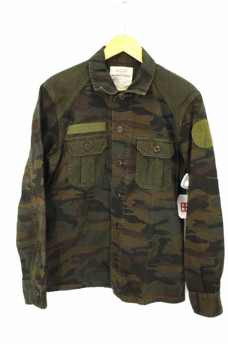 ALPHA INDUSTRIES (アルファインダストリーズ) リップストップカモ柄ミリタリーシャツ メンズ トップス