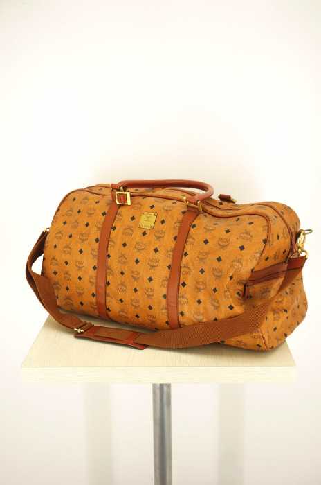 MCM （エムシーエム） 2way ボストンバッグ ロゴグラム レザー ブラウン メンズ バッグ