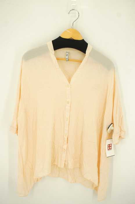 ZARA TRF (ザラティーアールエフ) レーヨン ノーカラーシャツ レディース トップス