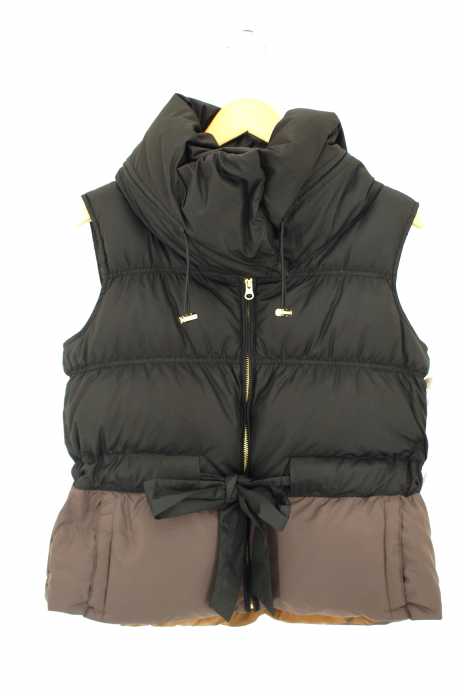 DOUBLE STANDARD CLOTHING（ダブルスタンダードクロージング） ボリューム襟バイカラーダウンベスト レディース アウター