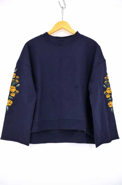 SIMPLICITE （シンプリシテェ） 袖 刺繍 モックネックスウェット レディース トップス