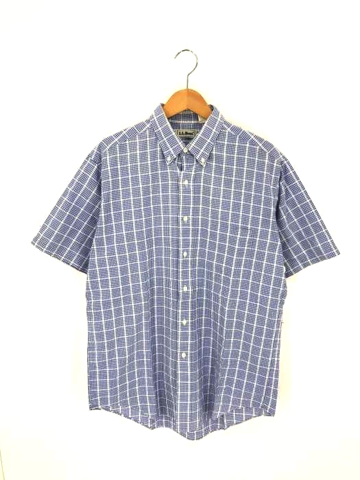 L.L.Bean（エルエルビーン） 90s 香港製 チェック柄 半袖ボタンダウンシャツ メンズ トップス