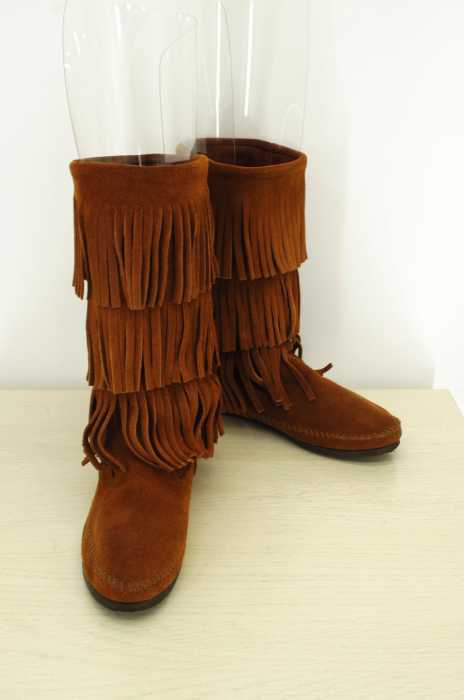 Minnetonka (ミネトンカ) フリンジモカシンブーツ レディース シューズ