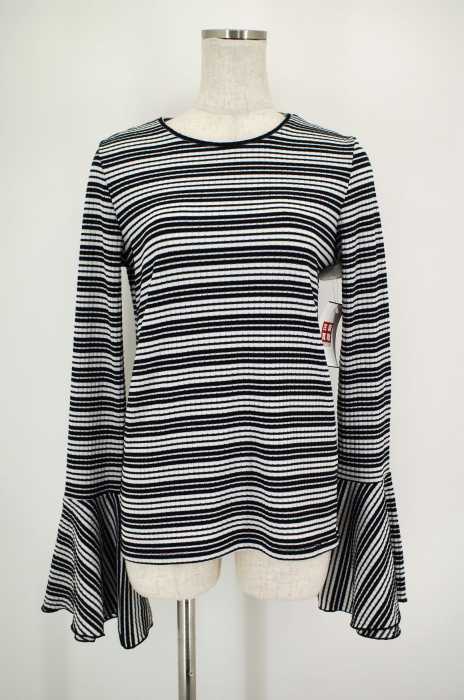 ZARA TRF (ザラティーアールエフ) ボーダー柄ベルスリーブカットソー レディース トップス