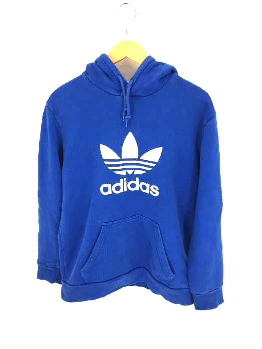adidas(アディダス) ロゴプリント 長袖ロングスリーブ プルオーバーパーカー メンズ トップス