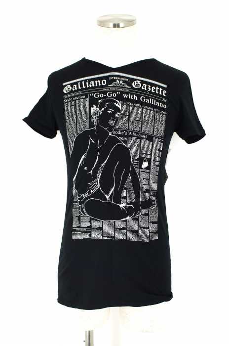 JOHN GALLIANO （ジョンガリアーノ） Vネックプリント半袖Tシャツ メンズ トップス