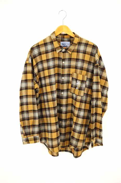 RYUJI KAMIYAMA × JUNRed(リュウジカミヤマ ジュンレッド) バックプリント オーバーサイズ チェック柄シャツ メンズ トップス