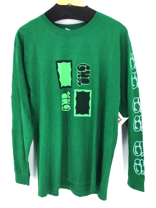 YAZBEK（フルギ） クルーネック長袖ロングスリーブプリントTシャツ メンズ トップス