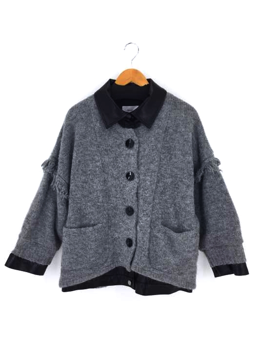 KOH.STYLE（コースタイル） ECO LETHER DOCKING FRINGE KNIT JACKET フェイクレザードッキングフリンジニットジャケット レディース アウター