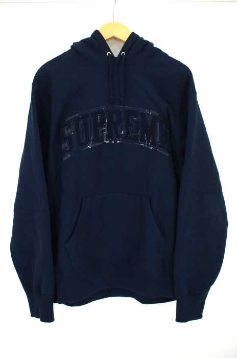 Supreme (シュプリーム) Patent/Chenille Arc Logo Hooded Sweatshirt メンズ トップス