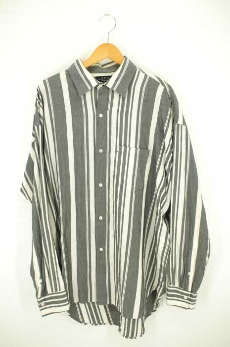 UNUSED （アンユーズド） SILK COTTON SH ストラップ柄 シルク混 長袖シャツ メンズ トップス