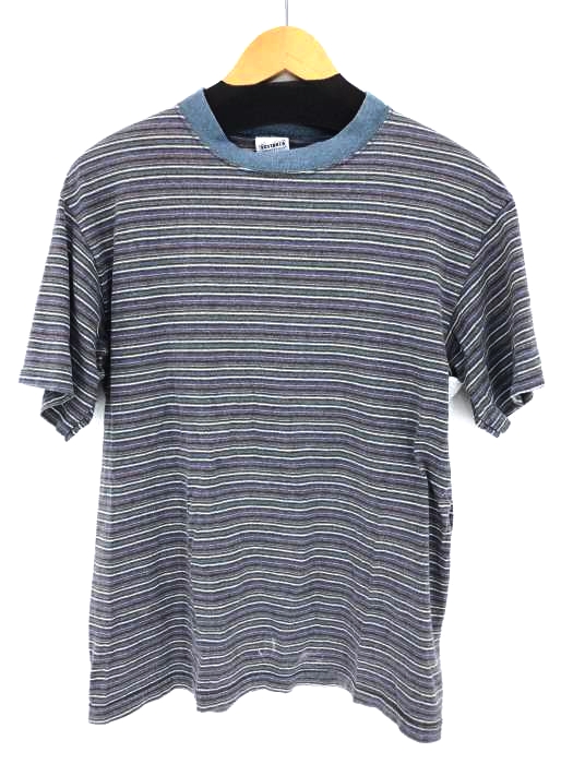 SOSTANZA（ ユーズドフルギ） USA製 マルチボーダー 半袖ショートスリーブTシャツ メンズ トップス