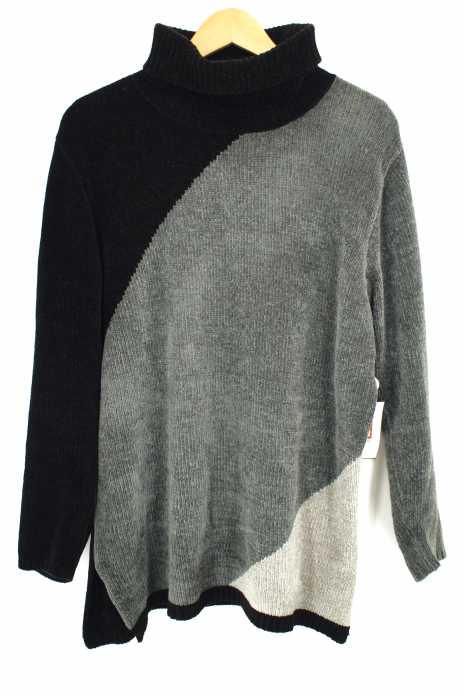 YARN WORKS (ヤーンワークス) タートルネック切替ニット メンズ トップス
