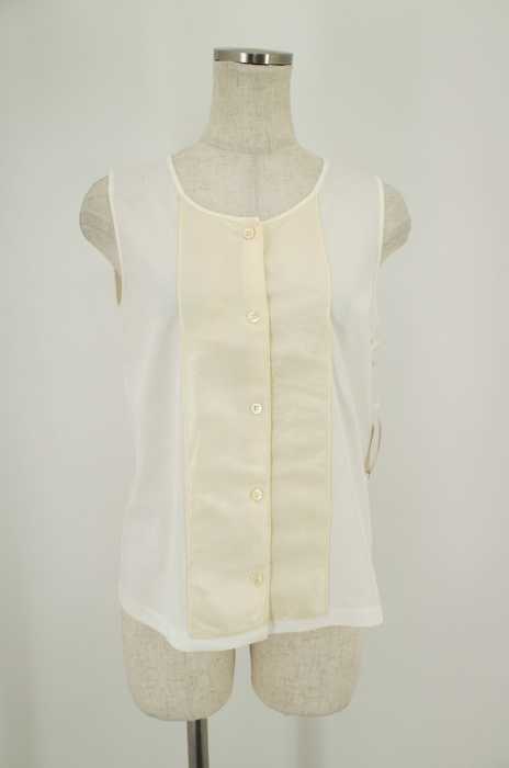 JIL SANDER NAVY （） シルク切替ノースリーブトップス レディース トップス