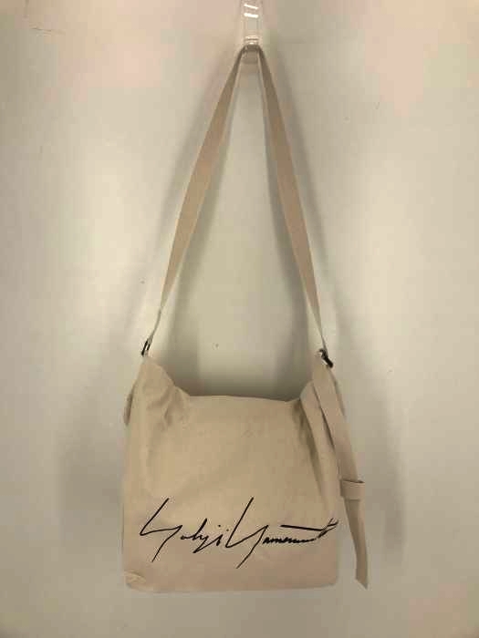 Yohji Yamamoto（ヨウジヤマモト） シグネチャーロゴ キャンバスショルダーバッグ メンズ バッグ