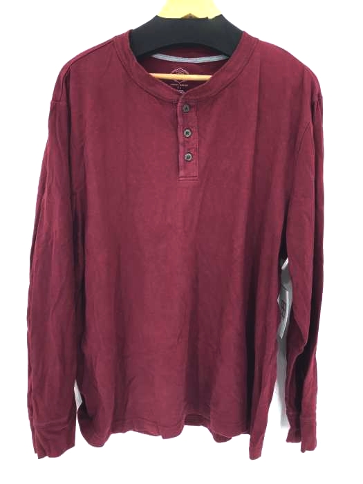 ST JOHNS BAY（セントジョンズベイ） ヘンリーネックカットソー 長袖ロングスリーブ メンズ トップス