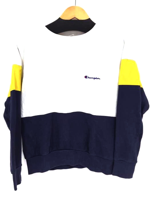 Champion（チャンピオン） 異素材切替 クルーネックスウェットシャツ レディース トップス