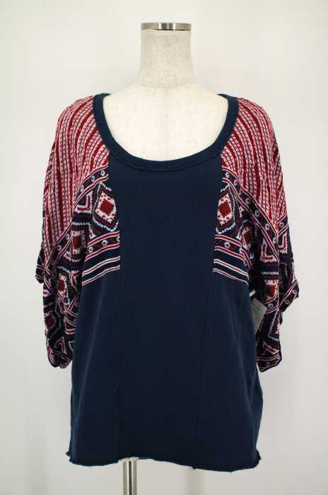FREE PEOPLE (フリーピープル) 総柄切替スウェットトップス レディース トップス