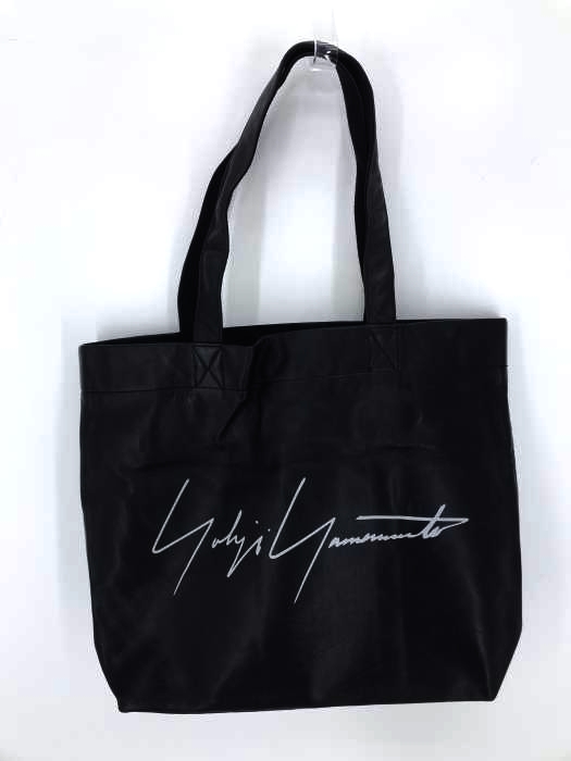 Yohji Yamamoto（ヨウジヤマモト） 青山店 カウレザーシグネチャーロゴハンドバッグ メンズ バッグ