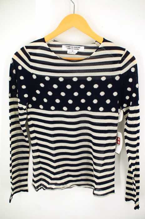 COMME des GARCONS COMME des GARCONS（コムデギャルソンコムデギャルソン） AD2011 ボーダー ドット ニットソー レディース トップス