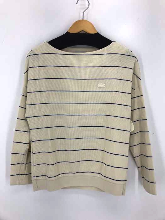 LACOSTE（ラコステ） ボーダー ハニカムコットン ボートネック スウェットシャツ レディース トップス