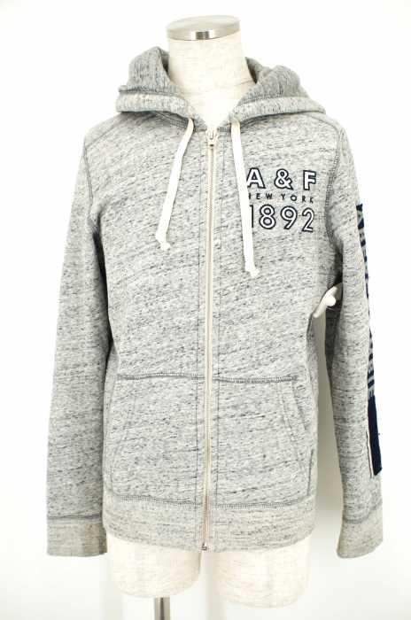 Abercrombie & Fitch （アバクロンビーアンドフィッチ） ロゴ入り裏起毛ジップアップパーカー メンズ トップス