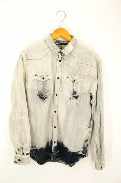 ZARA MAN (ザラマン) 色落ち加工 デニムシャツ メンズ トップス