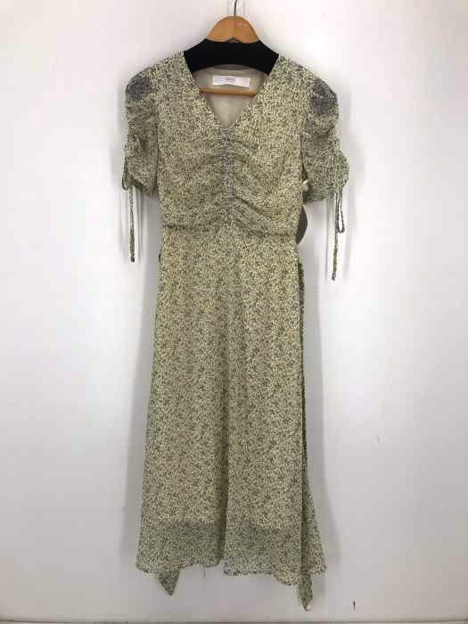 tocco closet（トッコクローゼット） ウエスト＆袖口りぼん付きフラワープリントシャーリングワンピース レディース ワンピース