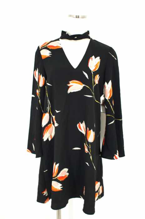 ZARA BASIC （ザラベーシック） 花柄ロングスリーブワンピース レディース ワンピース