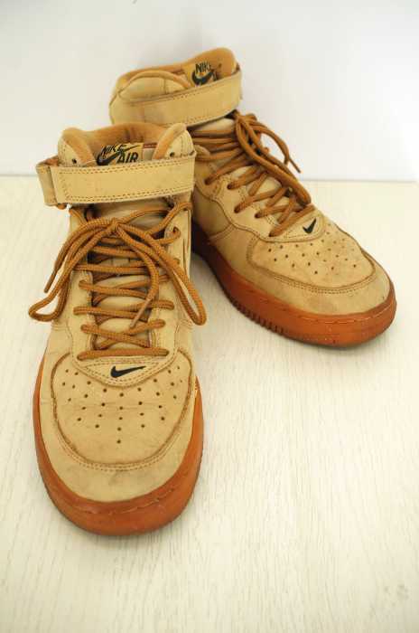 NIKE （ナイキ） AIR FORCE 1 MID FLAX-OUTDOOR GREEN エアフォース1 ヌバック メンズ シューズ