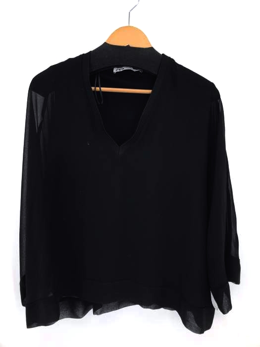 ZARA(ザラ) Vネックシアープルオーバー レディース トップス