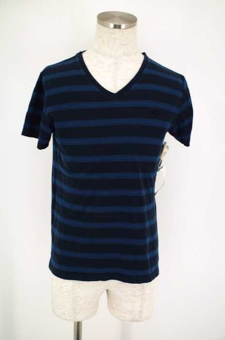 BURBERRY BLACK LABEL （バーバリーブラックレーベル） ボーダー柄Vネックカットソー メンズ トップス