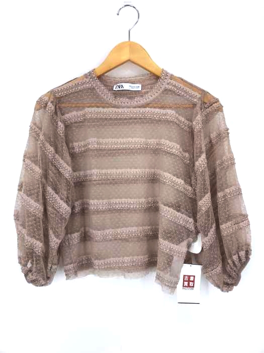 ZARA（ザラ） シースルーショート丈ブラウス レディース トップス