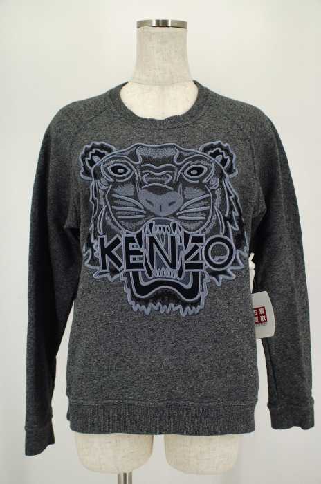 KENZO (ケンゾー) Mesh Tiger Sweatshirt ロゴ刺繍スウェットトップス レディース トップス