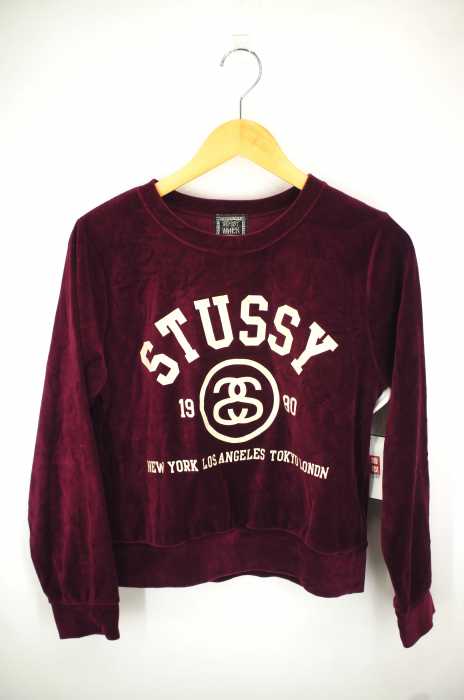 Stussy Women (ステューシーウィメン) ベロア クルーネック レディース トップス