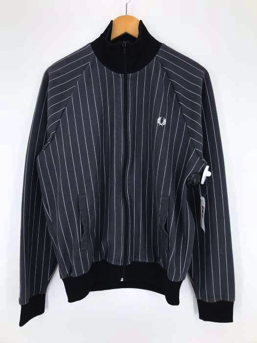 FRED PERRY（フレッドペリー） ストライプ柄ブランドロゴ刺繍入りトラックジャケット メンズ アウター