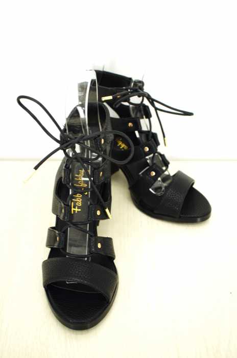 fabby fabby (ファビーファビー) レースアップミドルヒールサンダル レディース シューズ